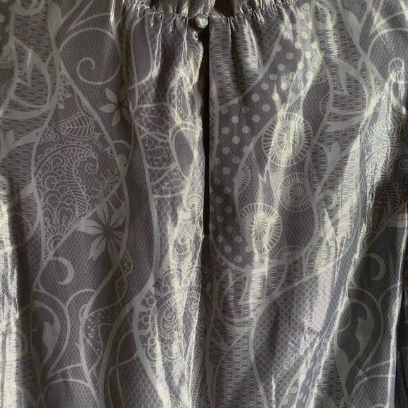 Marie Oliver Metallic Printed Tent Babydoll Tiered Ruffle Sleeves Retro Dress XS - Picture 13 of 15